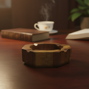 Hexagonal Wooden Ashtray