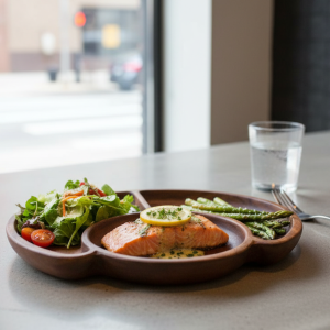 Round wooden serving platter